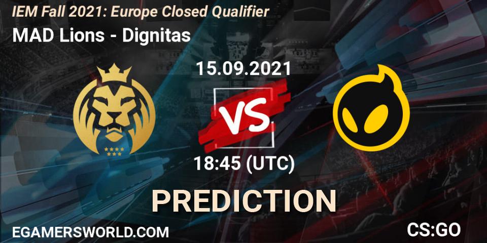MAD Lions vs Dignitas: Match Prediction. 15.09.2021 at 18:45, Counter-Strike (CS2), IEM Fall 2021: Europe Closed Qualifier