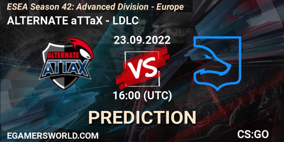 ALTERNATE aTTaX vs LDLC: Match Prediction. 23.09.2022 at 16:00, Counter-Strike (CS2), ESEA Season 42: Advanced Division - Europe