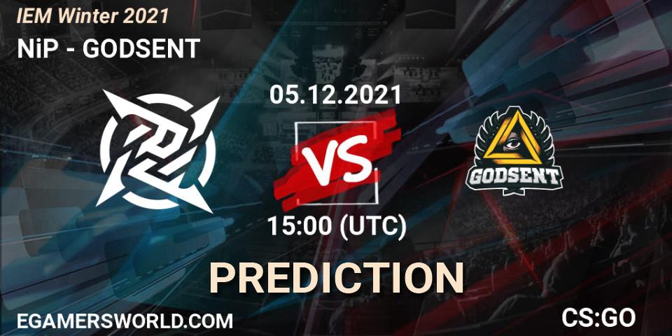 NiP vs GODSENT: Match Prediction. 05.12.2021 at 15:00, Counter-Strike (CS2), IEM Winter 2021