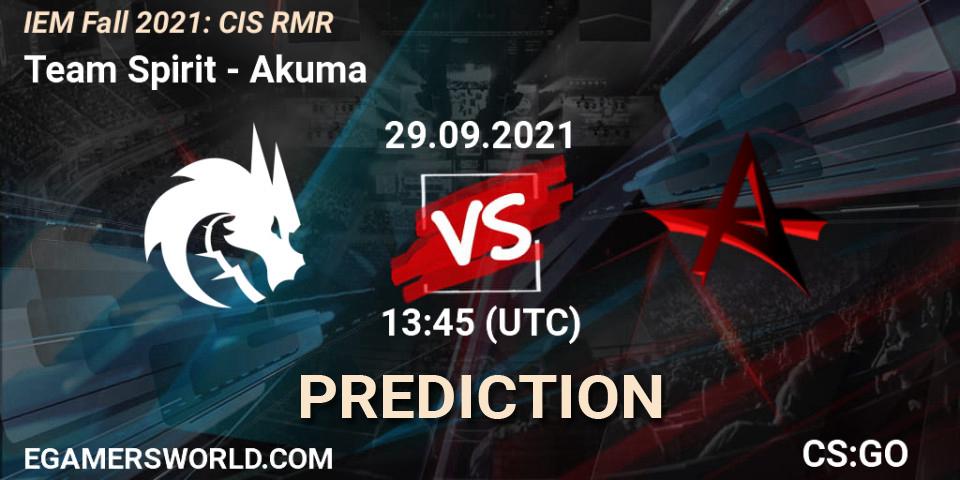Team Spirit vs Akuma: Match Prediction. 29.09.2021 at 14:15, Counter-Strike (CS2), IEM Fall 2021: CIS RMR