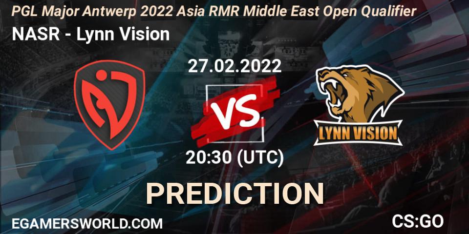 NASR vs Lynn Vision: Match Prediction. 27.02.2022 at 20:30, Counter-Strike (CS2), PGL Major Antwerp 2022 Asia RMR Middle East Open Qualifier