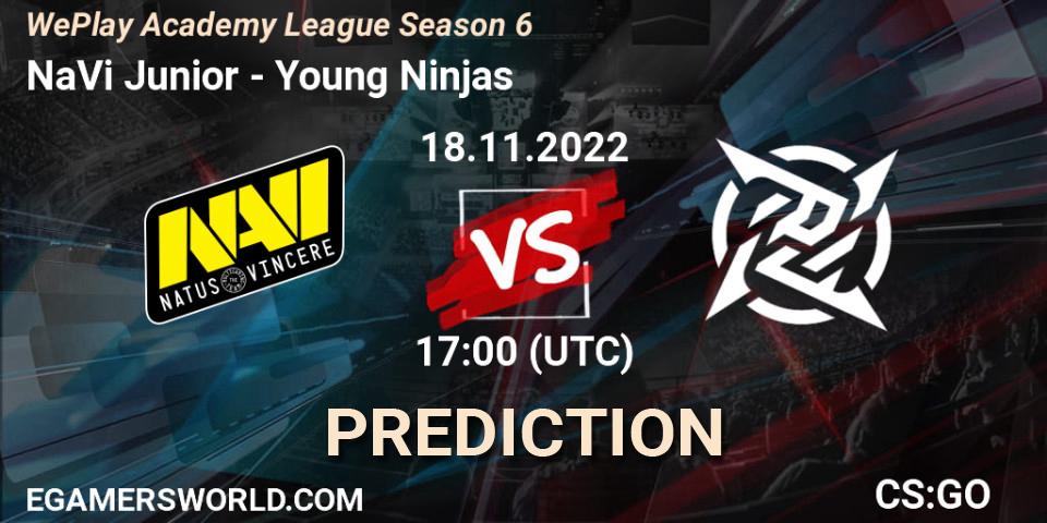 NaVi Junior vs Young Ninjas: Match Prediction. 19.11.2022 at 11:00, Counter-Strike (CS2), WePlay Academy League Season 6