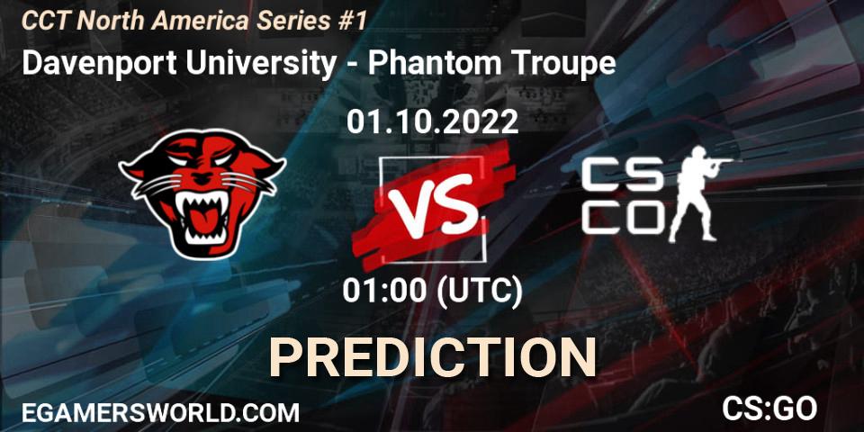 Davenport University vs Phantom Troupe: Match Prediction. 01.10.22, CS2 (CS:GO), CCT North America Series #1