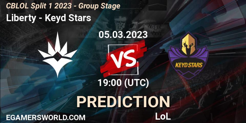 Liberty vs Keyd Stars: Match Prediction. 05.03.23, LoL, CBLOL Split 1 2023 - Group Stage