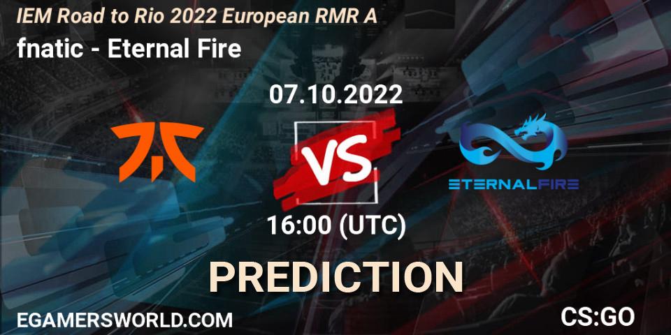 fnatic vs Eternal Fire: Match Prediction. 07.10.22, CS2 (CS:GO), IEM Road to Rio 2022 European RMR A