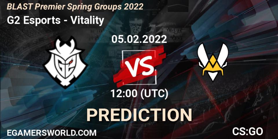 G2 Esports vs Vitality: Match Prediction. 05.02.2022 at 12:15, Counter-Strike (CS2), BLAST Premier Spring Groups 2022