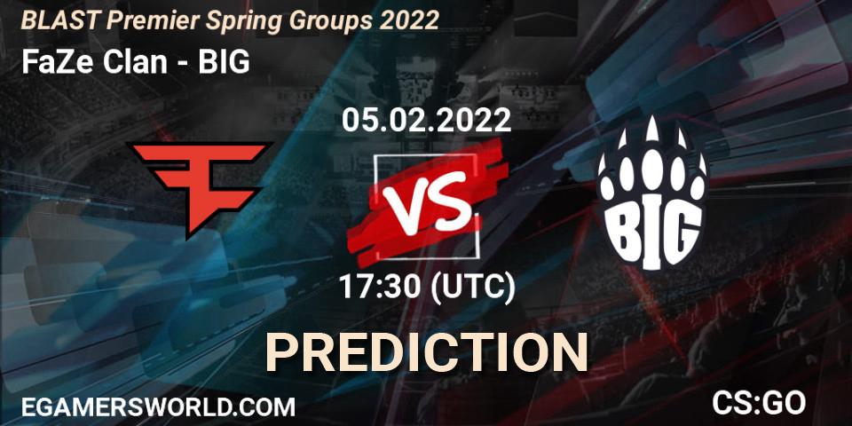 FaZe Clan vs BIG: Match Prediction. 05.02.22, CS2 (CS:GO), BLAST Premier Spring Groups 2022