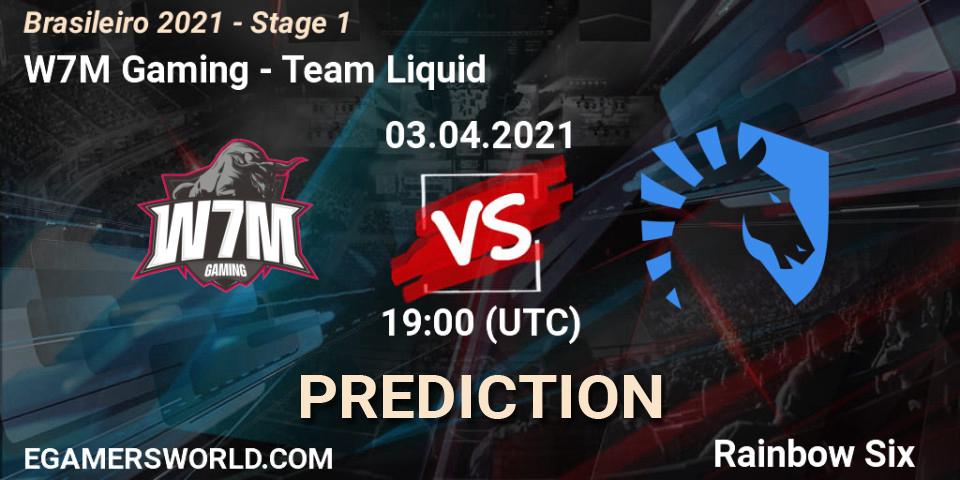 W7M Gaming vs Team Liquid: Match Prediction. 03.04.2021 at 19:00, Rainbow Six, Brasileirão 2021 - Stage 1