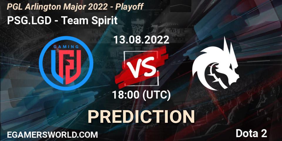 PSG.LGD vs Team Spirit: Match Prediction. 13.08.2022 at 19:14, Dota 2, PGL Arlington Major 2022 - Playoff