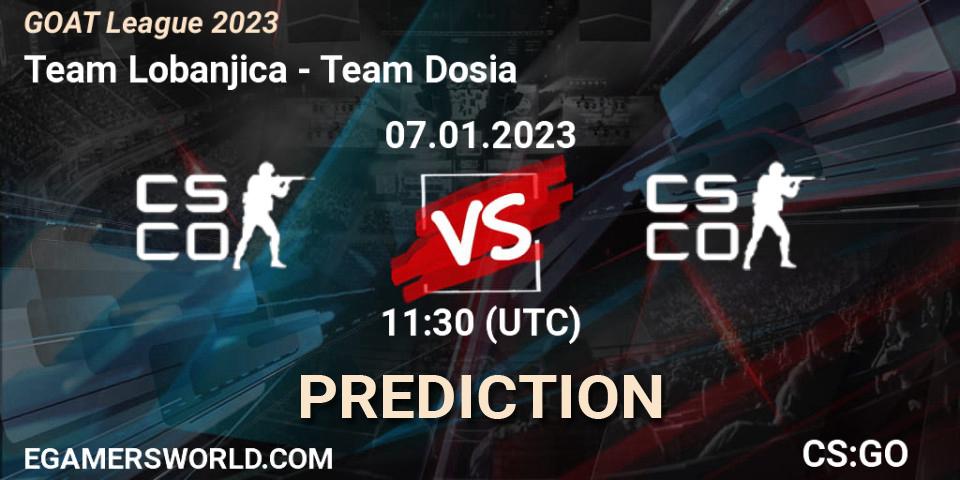 Team Lobanjica vs Team Dosia: Match Prediction. 07.01.2023 at 11:35, Counter-Strike (CS2), GOAT League 2023