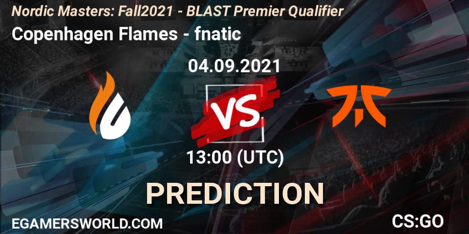 Copenhagen Flames vs fnatic: Match Prediction. 04.09.2021 at 13:00, Counter-Strike (CS2), Nordic Masters: Fall 2021 - BLAST Premier Qualifier
