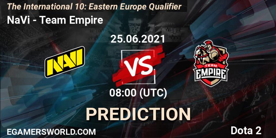 NaVi vs Team Empire: Match Prediction. 25.06.21, Dota 2, The International 10: Eastern Europe Qualifier