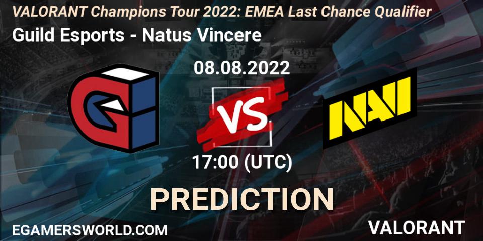 Guild Esports vs Natus Vincere: Match Prediction. 08.08.2022 at 16:15, VALORANT, VCT 2022: EMEA Last Chance Qualifier