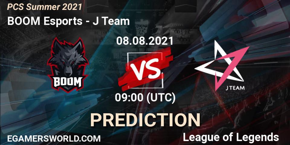 BOOM Esports vs J Team: Match Prediction. 08.08.2021 at 09:00, LoL, PCS Summer 2021