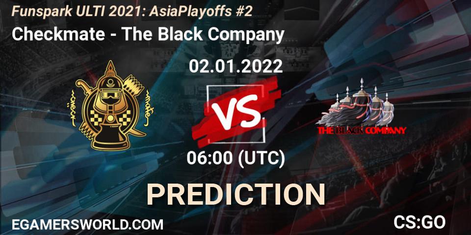 Checkmate vs The Black Company: Match Prediction. 02.01.2022 at 06:00, Counter-Strike (CS2), Funspark ULTI 2021 Asia Playoffs 2