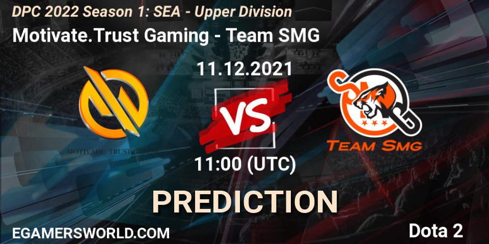 Motivate.Trust Gaming vs Team SMG: Match Prediction. 11.12.2021 at 11:15, Dota 2, DPC 2022 Season 1: SEA - Upper Division
