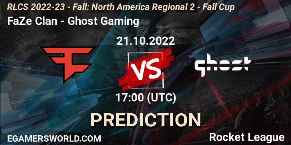 FaZe Clan vs Ghost Gaming: Match Prediction. 21.10.22, Rocket League, RLCS 2022-23 - Fall: North America Regional 2 - Fall Cup