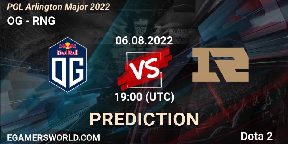 OG vs RNG: Match Prediction. 06.08.22, Dota 2, PGL Arlington Major 2022 - Group Stage