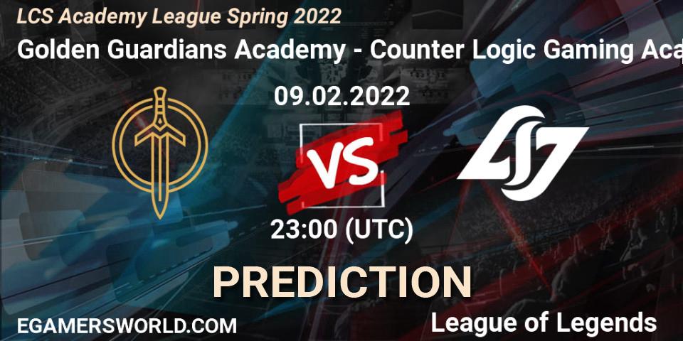 Golden Guardians Academy vs Counter Logic Gaming Academy: Match Prediction. 09.02.2022 at 23:00, LoL, LCS Academy League Spring 2022