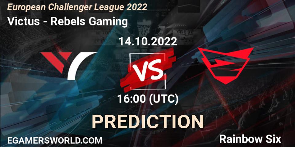 Victus vs Rebels Gaming: Match Prediction. 14.10.2022 at 16:00, Rainbow Six, European Challenger League 2022