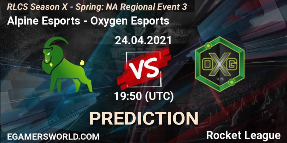 Alpine Esports vs Oxygen Esports: Match Prediction. 24.04.21, Rocket League, RLCS Season X - Spring: NA Regional Event 3