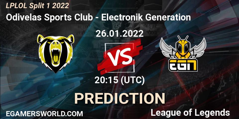 Odivelas Sports Club vs Electronik Generation: Match Prediction. 26.01.2022 at 20:15, LoL, LPLOL Split 1 2022
