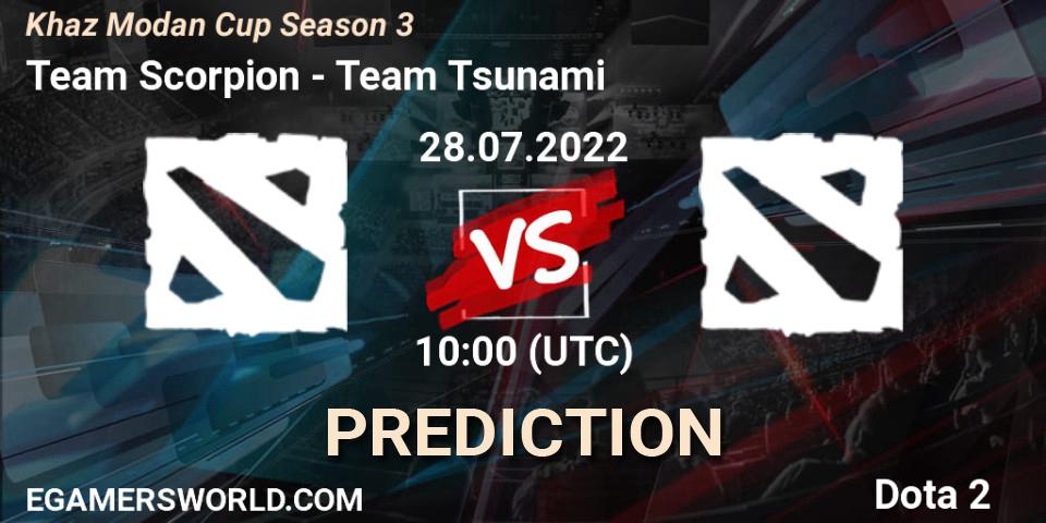 Team Scorpion vs Team Tsunami: Match Prediction. 28.07.2022 at 10:30, Dota 2, Khaz Modan Cup Season 3