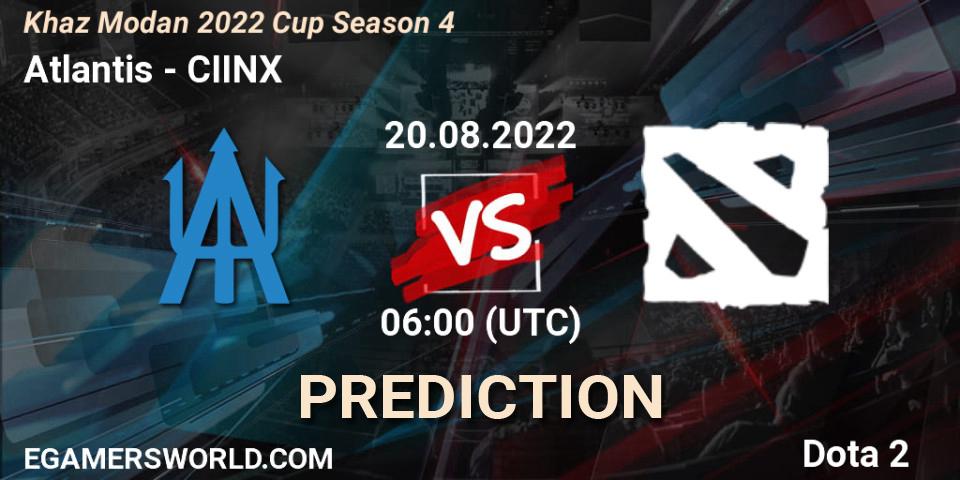 Atlantis vs CIINX: Match Prediction. 20.08.2022 at 06:00, Dota 2, Khaz Modan 2022 Cup Season 4
