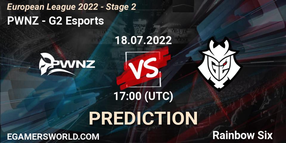 PWNZ vs G2 Esports: Match Prediction. 18.07.2022 at 19:00, Rainbow Six, European League 2022 - Stage 2