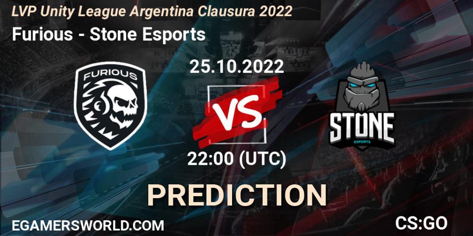 Furious vs Stone Esports: Match Prediction. 25.10.2022 at 22:00, Counter-Strike (CS2), LVP Unity League Argentina Clausura 2022