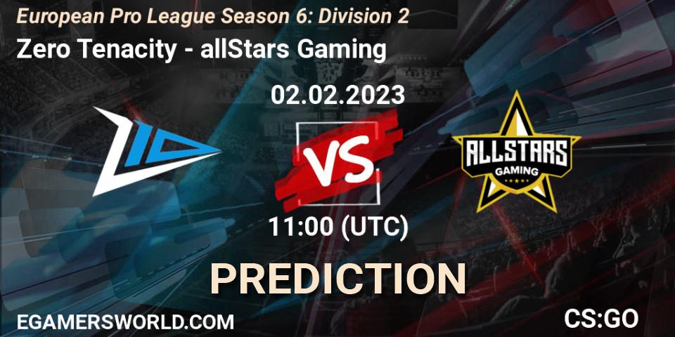 Zero Tenacity vs allStars Gaming: Match Prediction. 02.02.23, CS2 (CS:GO), European Pro League Season 6: Division 2