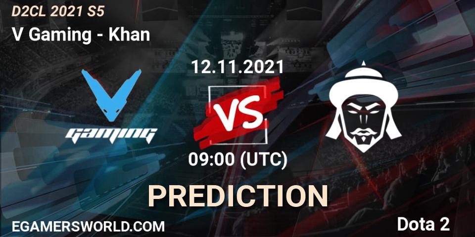V Gaming vs Khan: Match Prediction. 19.11.2021 at 09:06, Dota 2, Dota 2 Champions League 2021 Season 5
