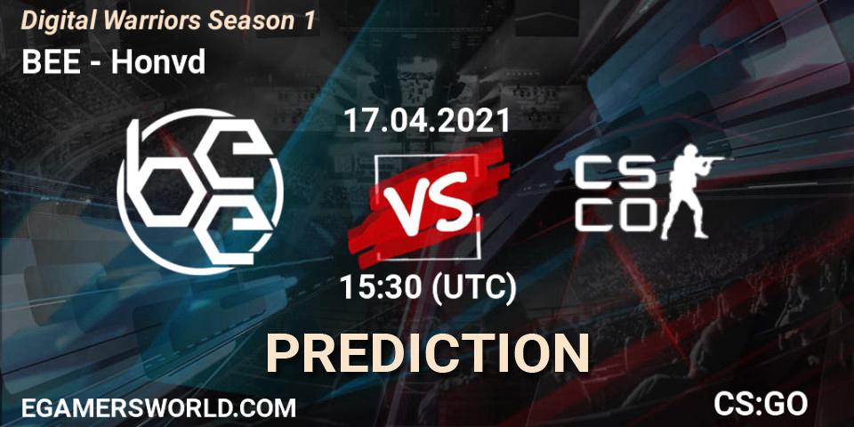 BEE vs Honvéd: Match Prediction. 17.04.2021 at 15:50, Counter-Strike (CS2), Digital Warriors Season 1
