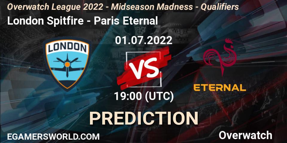 London Spitfire vs Paris Eternal: Match Prediction. 01.07.2022 at 19:00, Overwatch, Overwatch League 2022 - Midseason Madness - Qualifiers