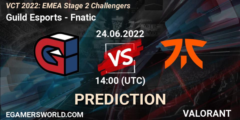 Guild Esports vs Fnatic: Match Prediction. 24.06.2022 at 14:05, VALORANT, VCT 2022: EMEA Stage 2 Challengers