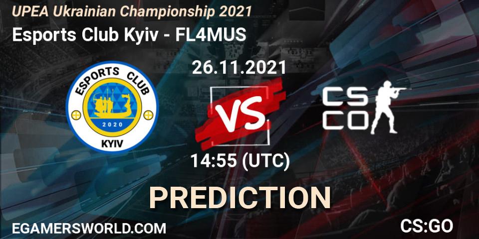 Esports Club Kyiv vs FL4MUS: Match Prediction. 26.11.2021 at 15:10, Counter-Strike (CS2), UPEA Ukrainian Championship 2021