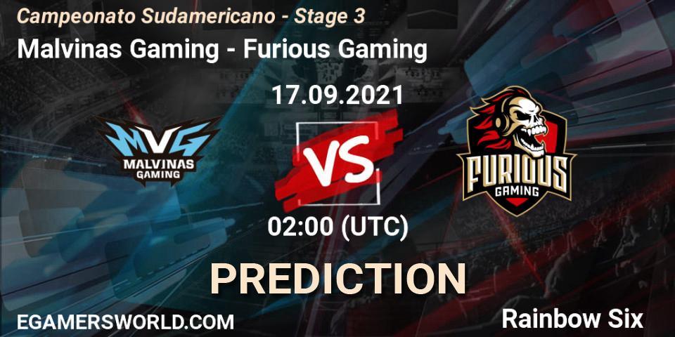 Malvinas Gaming vs Furious Gaming: Match Prediction. 17.09.2021 at 00:00, Rainbow Six, Campeonato Sudamericano - Stage 3