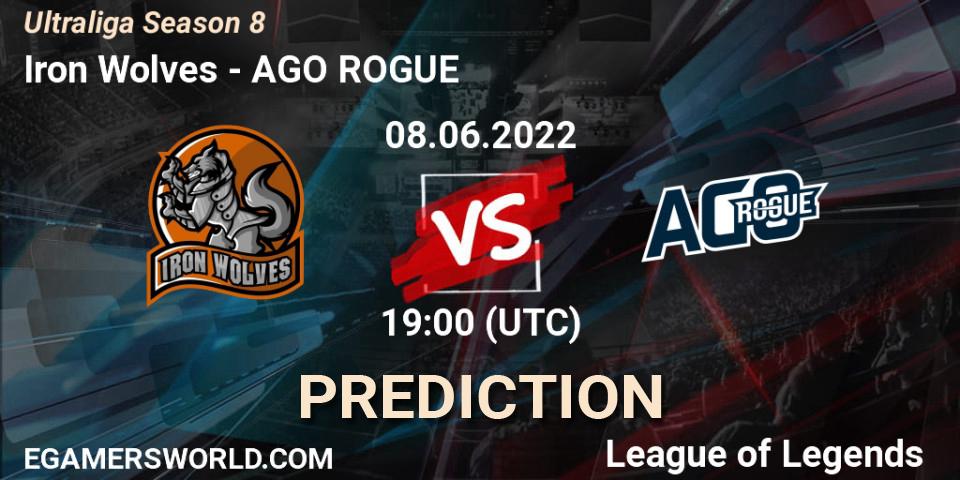 Iron Wolves vs AGO ROGUE: Match Prediction. 08.06.2022 at 20:00, LoL, Ultraliga Season 8