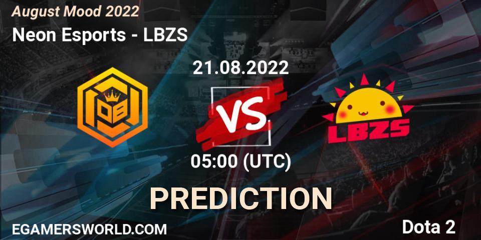 Neon Esports vs LBZS: Match Prediction. 21.08.2022 at 05:21, Dota 2, August Mood 2022