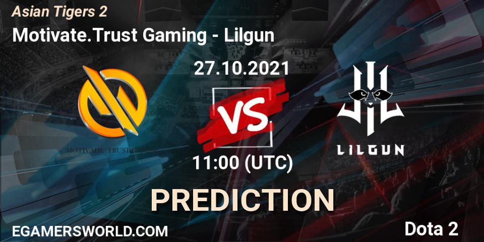 Motivate.Trust Gaming vs Lilgun: Match Prediction. 27.10.2021 at 11:31, Dota 2, Moon Studio Asian Tigers 2