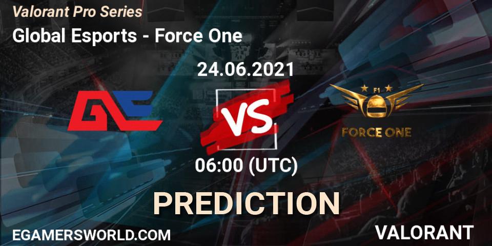 Global Esports vs Force One: Match Prediction. 24.06.2021 at 06:00, VALORANT, Valorant Pro Series