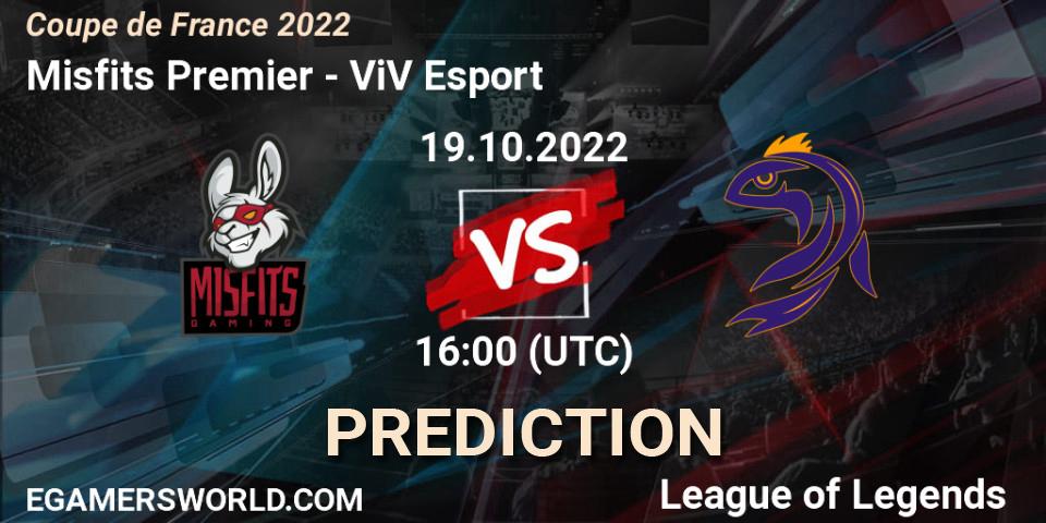 Misfits Premier vs ViV Esport: Match Prediction. 19.10.22, LoL, Coupe de France 2022