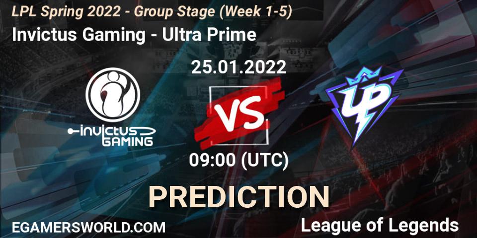 Invictus Gaming vs Ultra Prime: Match Prediction. 25.01.22, LoL, LPL Spring 2022 - Group Stage (Week 1-5)