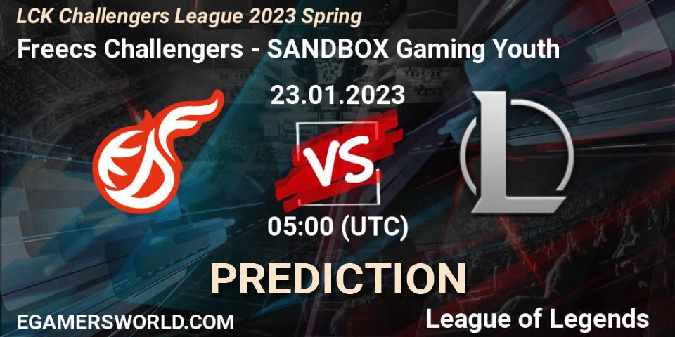 Freecs Challengers vs SANDBOX Gaming Youth: Match Prediction. 23.01.23, LoL, LCK Challengers League 2023 Spring