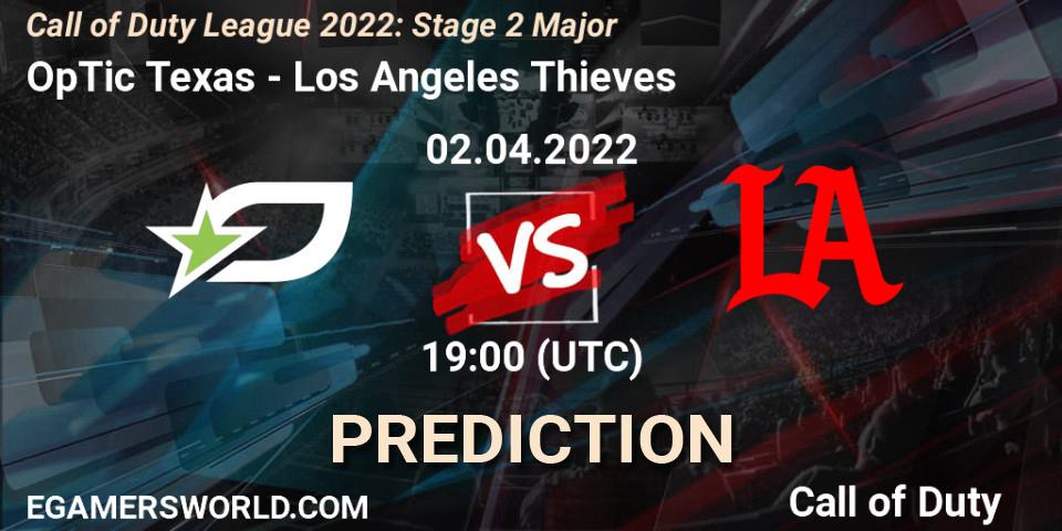 OpTic Texas vs Los Angeles Thieves: Match Prediction. 02.04.22, Call of Duty, Call of Duty League 2022: Stage 2 Major