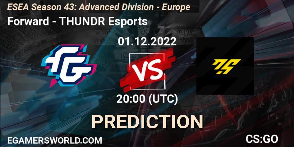 Forward vs THUNDR Esports: Match Prediction. 01.12.22, CS2 (CS:GO), ESEA Season 43: Advanced Division - Europe