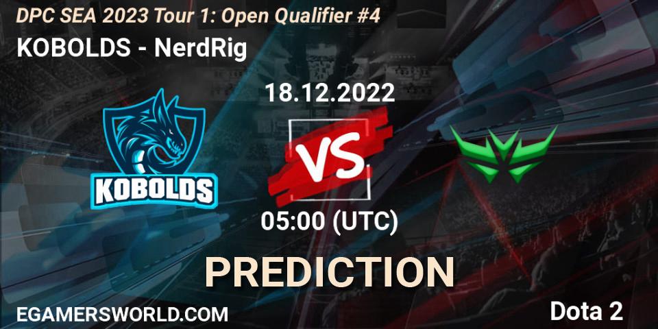 KOBOLDS vs NerdRig: Match Prediction. 18.12.2022 at 05:00, Dota 2, DPC SEA 2023 Tour 1: Open Qualifier #4