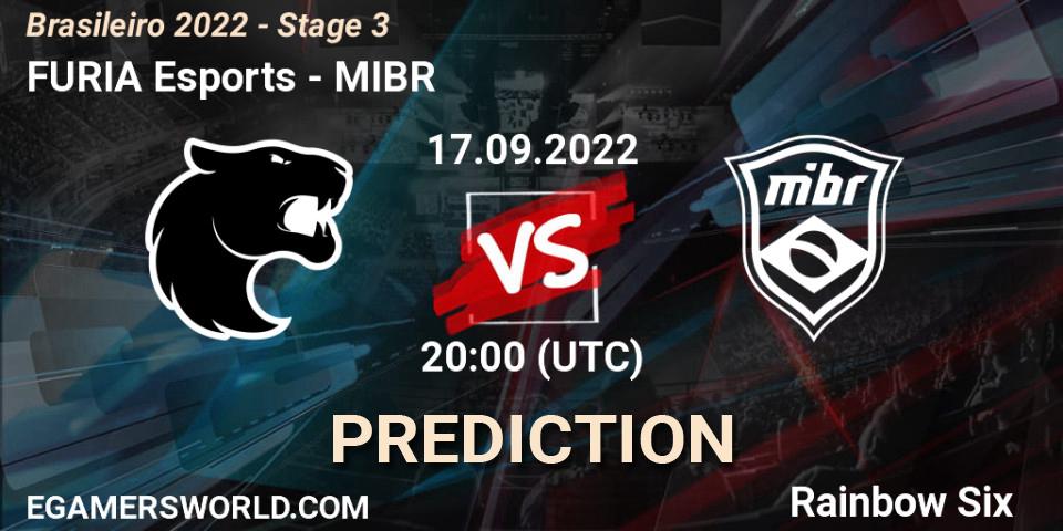 FURIA Esports vs MIBR: Match Prediction. 17.09.2022 at 20:00, Rainbow Six, Brasileirão 2022 - Stage 3