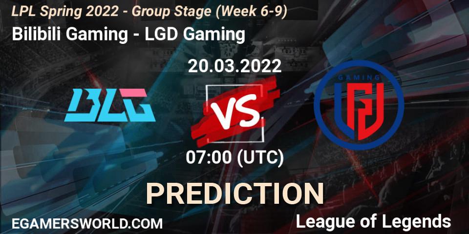 Bilibili Gaming vs LGD Gaming: Match Prediction. 20.03.22, LoL, LPL Spring 2022 - Group Stage (Week 6-9)