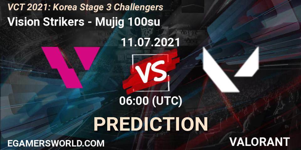 Vision Strikers vs Mujig 100su: Match Prediction. 11.07.2021 at 06:00, VALORANT, VCT 2021: Korea Stage 3 Challengers